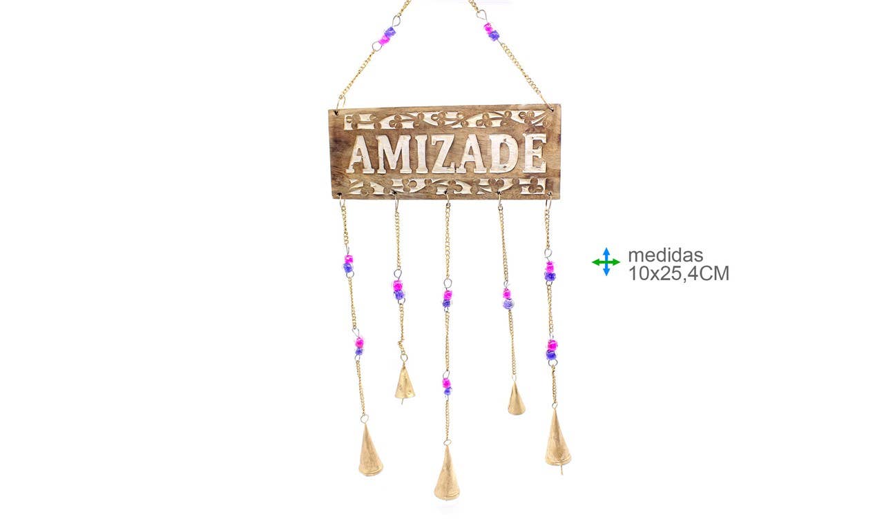Plaque  en bois Amizade 10x25, 4cm bien-être spiritualité Boutique Achaiah
