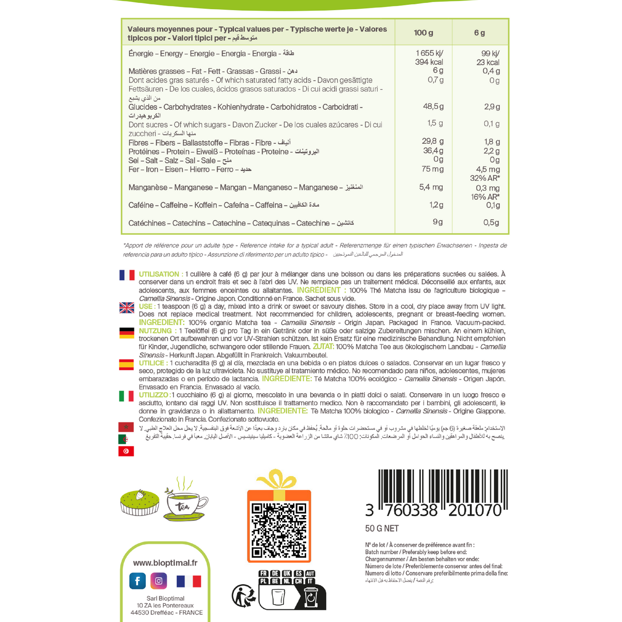 Thé Matcha Japonais Bio en Poudre - Conditionné en France — bien-être spiritualité Boutique Achaiah