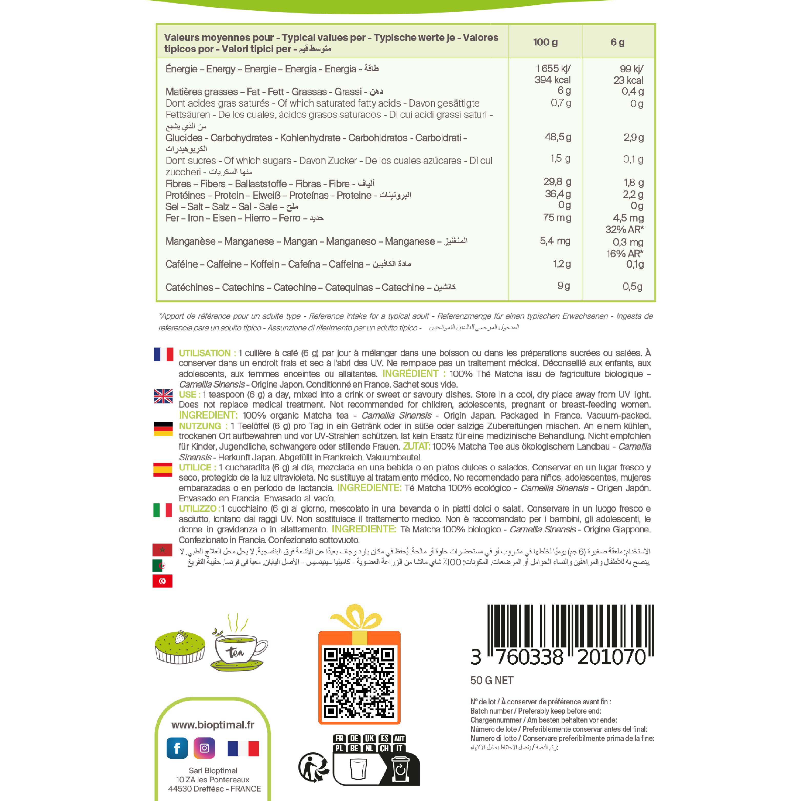 Thé Matcha Japonais Bio en Poudre - Conditionné en France — bien-être spiritualité Boutique Achaiah