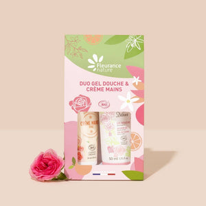 Coffret Duo gel douche et crème mains rose - fête des mères
