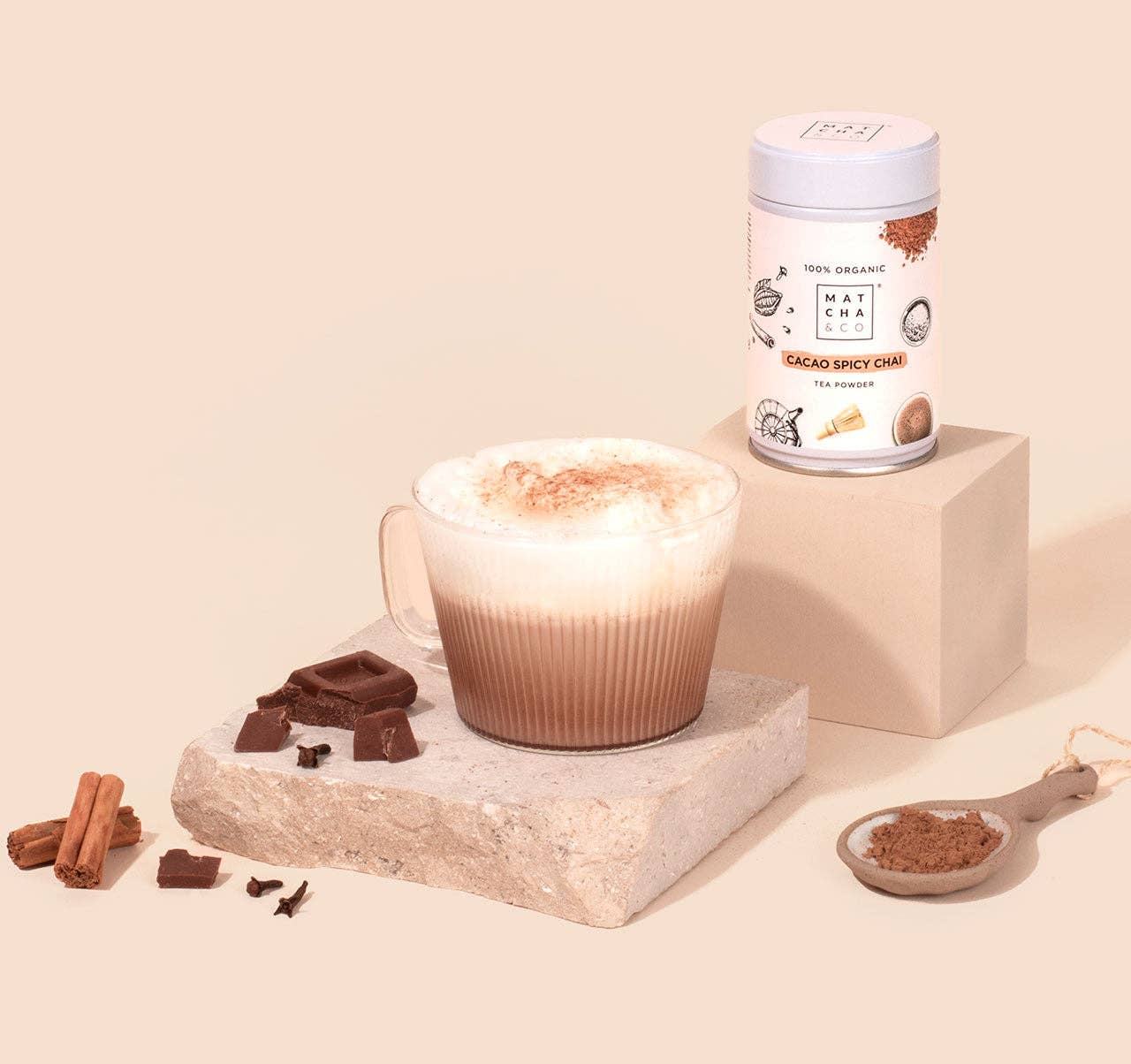 Thé Matcha Chai au Cacao — bien-être spiritualité Boutique Achaiah
