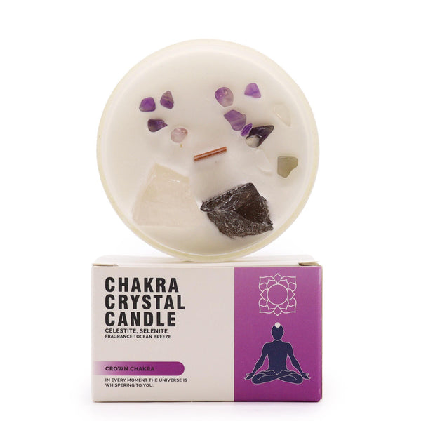 Bougie aux cristaux – Chakra couronne