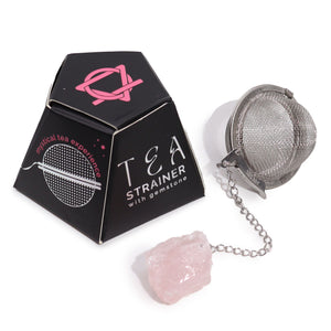 Infuseur à thé avec pierre brute – Quartz rose
