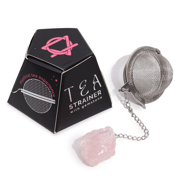 Infuseur à thé avec pierre brute – Quartz rose