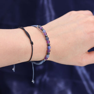 Bougie astrologique Sagittaire avec bracelet en pierres