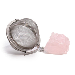Infuseur à thé avec pierre brute – Quartz rose