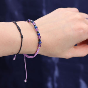 Bougie astrologique Verseau avec bracelet en pierres