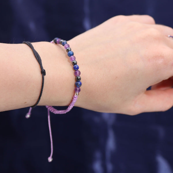 Bougie astrologique Verseau avec bracelet en pierres