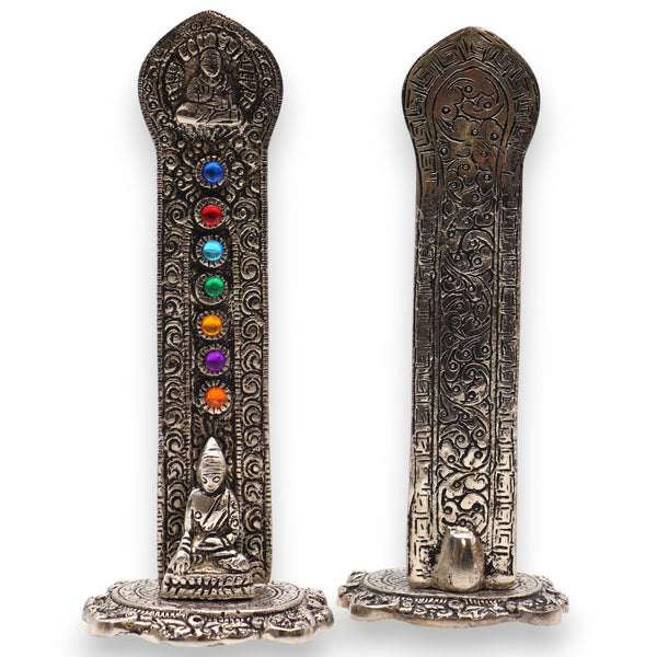 Porte-encens tour Bouddha 7 chakras – 16 × 6 × 7 cm