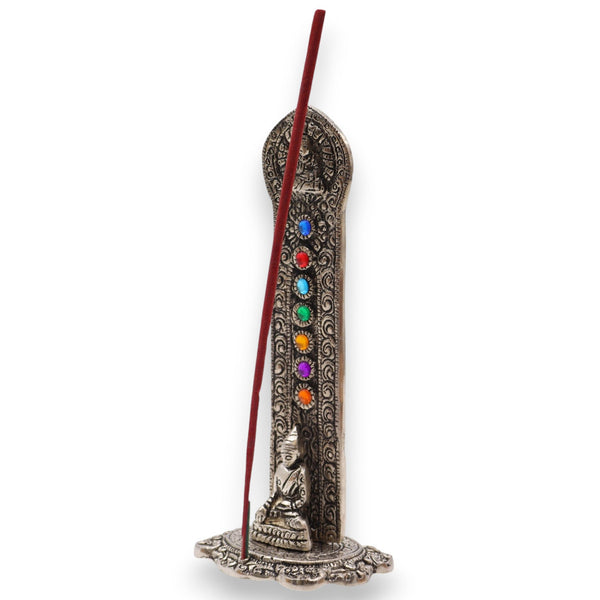 Porte-encens tour Bouddha 7 chakras – 16 × 6 × 7 cm
