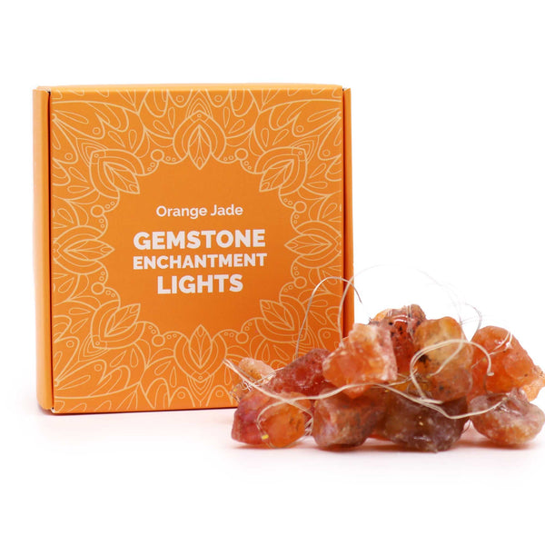 Guirlande Lumineuse de Pierre Précieuse – Jade Orange – ACHAIAH (visuel 2)