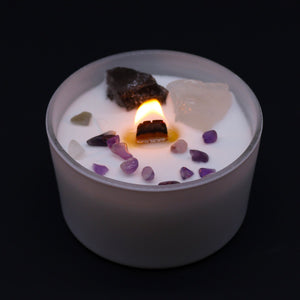 Bougie aux cristaux – Chakra couronne