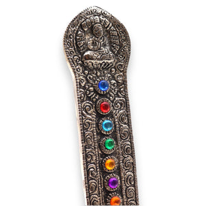 Porte-encens tour Bouddha 7 chakras – 16 × 6 × 7 cm