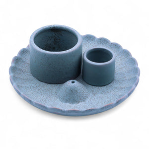 Porte Palo Santo en céramique – Fleur de lotus bleue