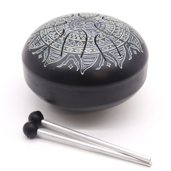 Happy Drum Om Mandala Engraved - 16cm