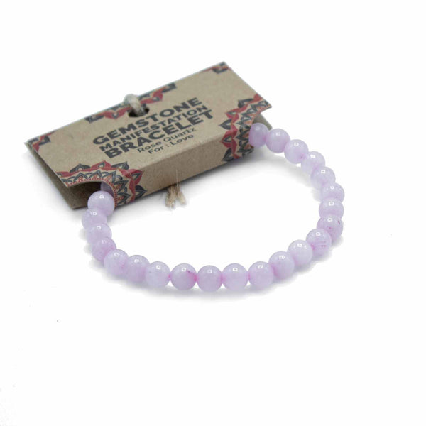 Bracelet d’intention en pierres naturelles – Quartz rose – Amour et douceur