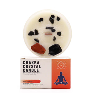 Bougie aux cristaux – Chakra racine