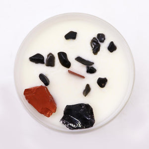 Bougie aux cristaux – Chakra racine
