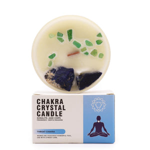 Bougie aux cristaux – Chakra de la gorge