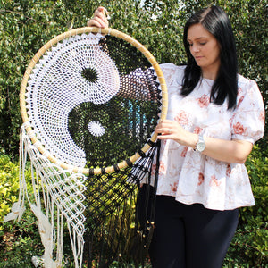 Attrape-rêves de Bali extra-large Yin Yang – 50 cm