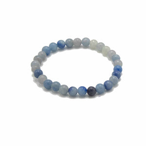 Bracelet d’intention en pierres naturelles – Agate dentelle bleue – Indépendance et expression