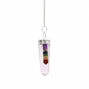 Pendule pointe en cristal – 7 chakras