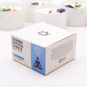 Bougie aux cristaux – Chakra de la gorge