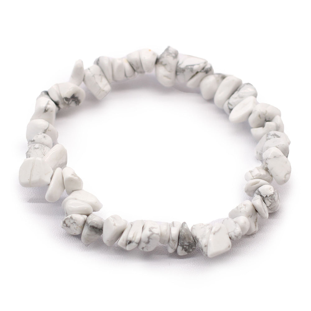 Bracelet baroque en pierres naturelles – Jaspe blanc – photo principale