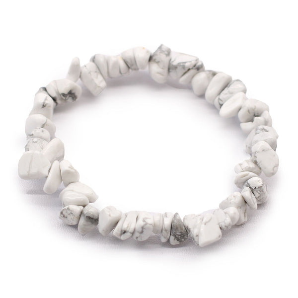 Bracelet baroque en pierres naturelles – Jaspe blanc