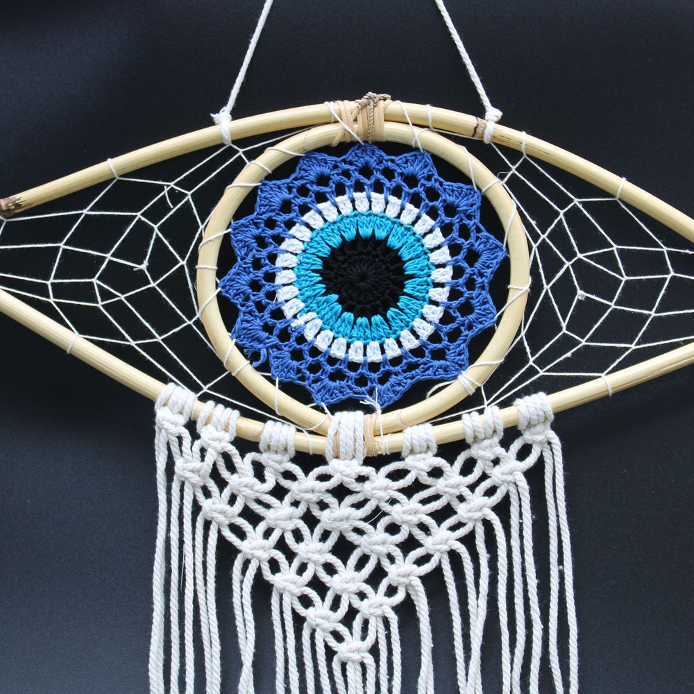 Attrape-rêves macramé Œil protecteur – Taille moyenne – photo principale