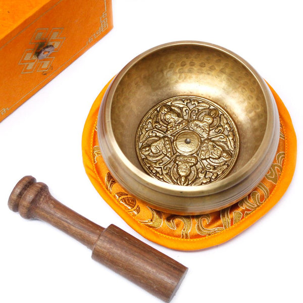Bol Chantant Tibétain – Cinq Bouddhas, 10 cm (env. 400 g) – ACHAIAH (visuel 8)