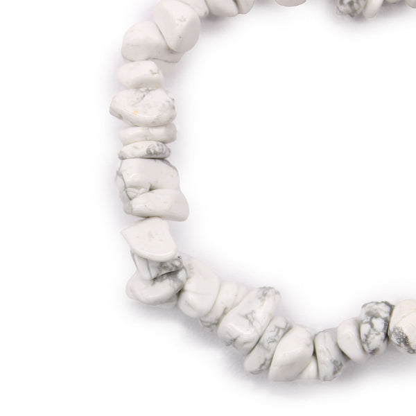 Bracelet baroque en pierres naturelles – Jaspe blanc