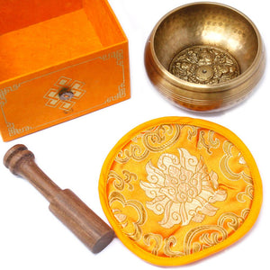 Bol Chantant Tibétain – Cinq Bouddhas, 10 cm (env. 400 g) – ACHAIAH (visuel 7)