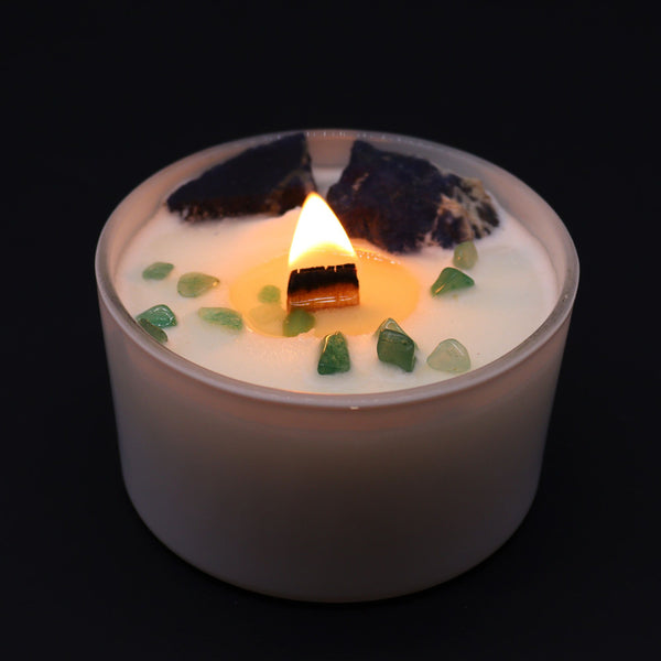 Bougie aux cristaux – Chakra de la gorge