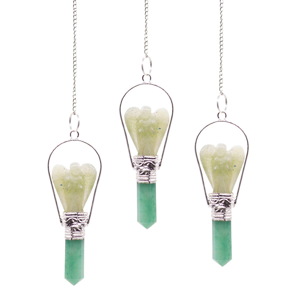 Pendule ange avec anneau – Aventurine verte – photo principale