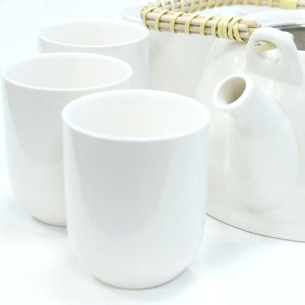Service à thé en céramique – Blanc classique