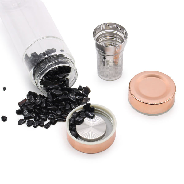 Bouteille infuseur en verre et cristal – Onyx
