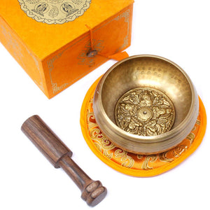 Bol Chantant Tibétain – Cinq Bouddhas, 10 cm (env. 400 g) – ACHAIAH (visuel 6)
