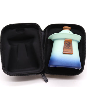 Service à thé Temple avec 3 tasses – Bleu céleste