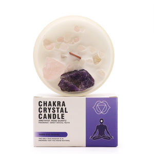 Bougie aux cristaux – Chakra du troisième œil