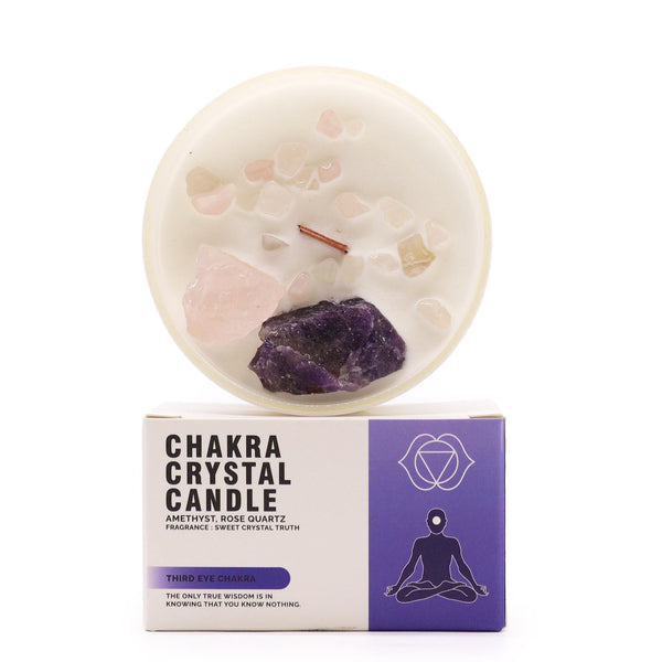 Bougie aux cristaux – Chakra du troisième œil