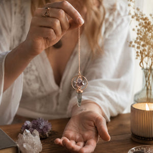 Pendule Merkaba Navigateur cosmique – Améthyste et labradorite