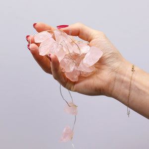 Guirlande Lumineuse de Pierres Précieuses – Quartz Rose – ACHAIAH