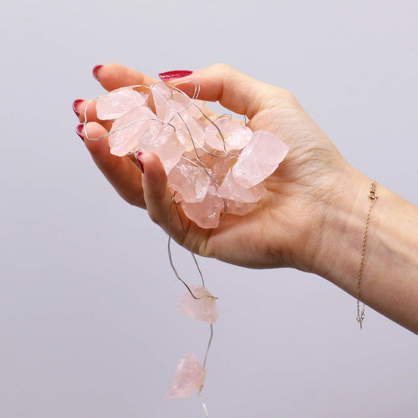 Guirlande Lumineuse de Pierres Précieuses – Quartz Rose – ACHAIAH