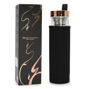 Bouteille infuseur en verre et cristal – Quartz rose