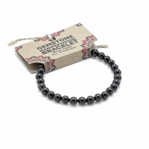 Bracelet d’intention en pierres naturelles – Agate noire – Protection et ancrage