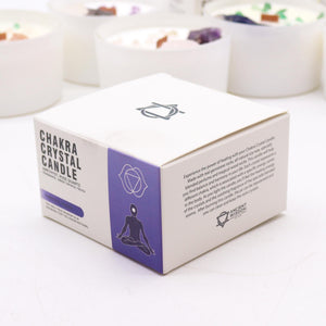 Bougie aux cristaux – Chakra du troisième œil
