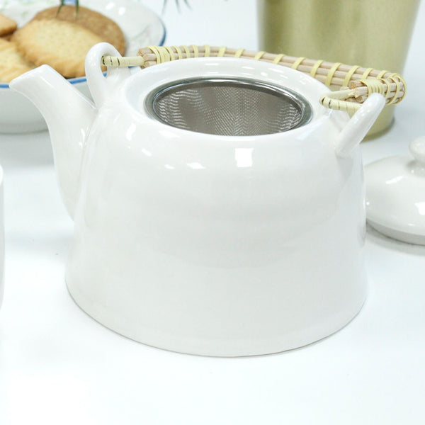Service à thé en céramique – Blanc classique