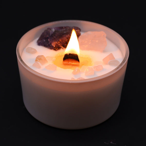 Bougie aux cristaux – Chakra du troisième œil