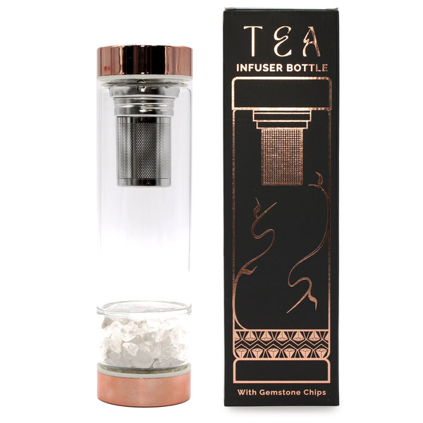 Bouteille infuseur en verre et cristal – Cristal de roche